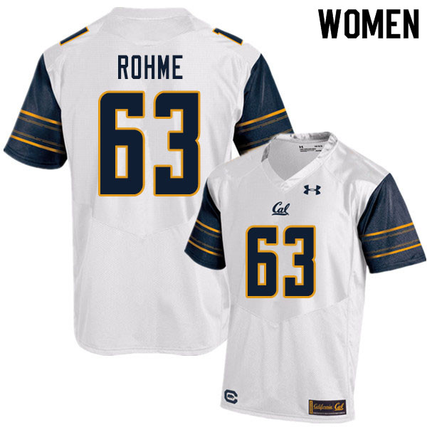 Women #63 Brayden Rohme Cal Bears UA College Football Jerseys Sale-White